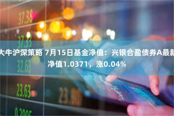 大牛沪深策略 7月15日基金净值：兴银合盈债券A最新净值1.0371，涨0.04%