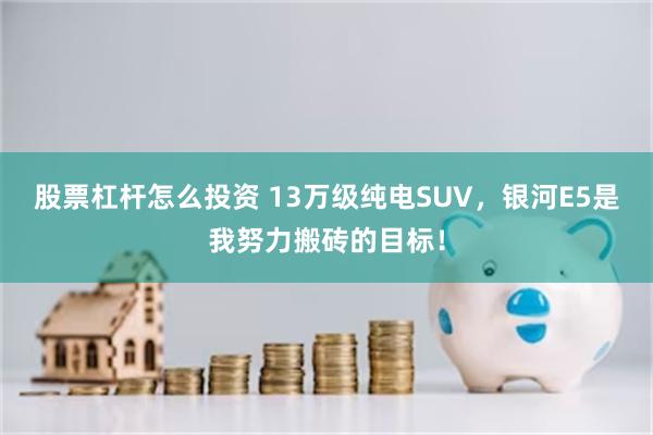 股票杠杆怎么投资 13万级纯电SUV，银河E5是我努力搬砖的目标！