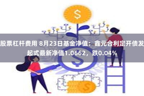 股票杠杆费用 8月23日基金净值：鑫元合利定开债发起式最新净值1.0662，跌0.04%