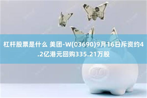 杠杆股票是什么 美团-W(03690)9月16日斥资约4.2亿港元回购335.21万股