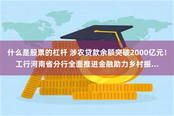 什么是股票的杠杆 涉农贷款余额突破2000亿元！工行河南省分行全面推进金融助力乡村振...