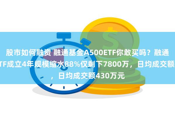 股市如何融资 融通基金A500ETF你敢买吗？融通创业板ETF成立4年规模缩水88%仅剩下7800万，日均成交额430万元